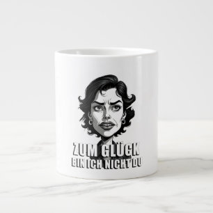 Karikatur mit „Zum Glück…“-Zitat Jumbo-Tasse