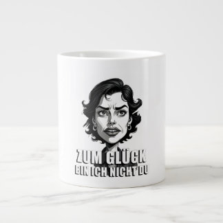 Karikatur mit „Zum Glück…“-Zitat Jumbo-Tasse