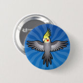 Karikatur Nymphensittich Button (Vorne & Hinten)