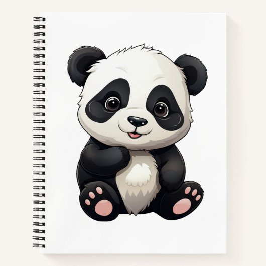Karikatur-Panda-Illustration Notizblock (Vorderseite)