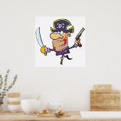Karikatur-Pirat Poster (Küche)