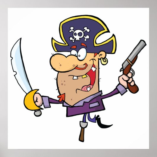 Karikatur-Pirat Poster (Vorne)