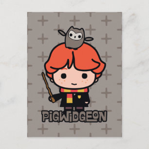 Karikatur Ron Weasley und Pigwidgeon Postkarte