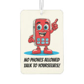 Karikatur rotes Handy Ban Air Freshener Autolufterfrischer (Rückseite)