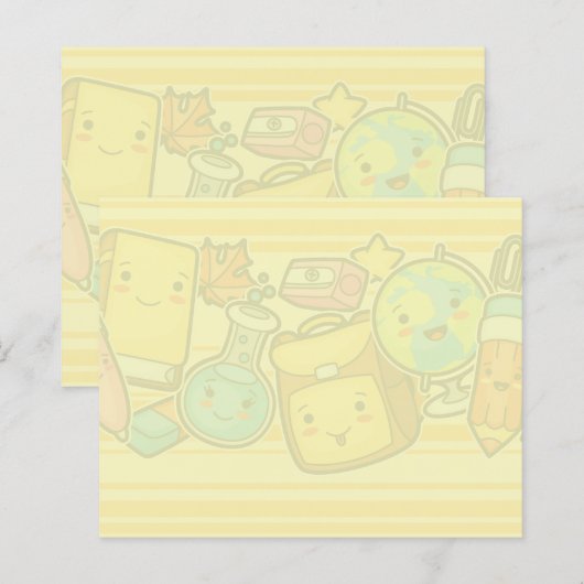 Karikatur-Schulbedarf-Muster-Post-it-Notes (Vorne/Hinten)
