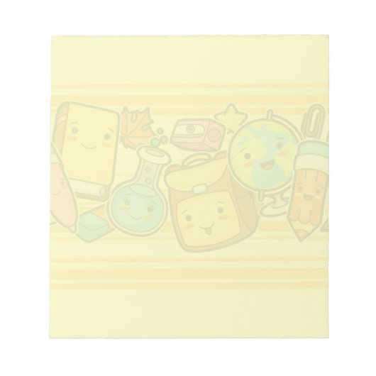 Karikatur Schulbedarf Muster Post-it Notes Notizblock (Vorderseite)