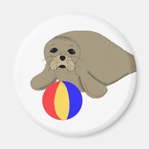 Karikatur Seelöwe Strandball Magnet
