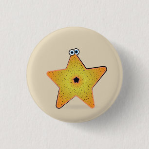 Karikatur-Seestern Button