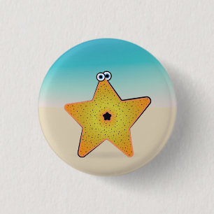 Karikatur-Seestern Button