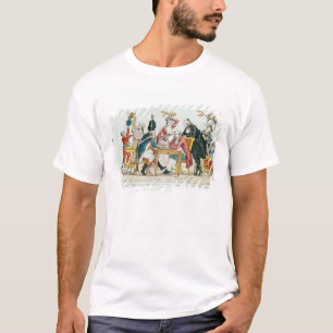 Karikatur spielenden Schachs Louis XVI T-Shirt