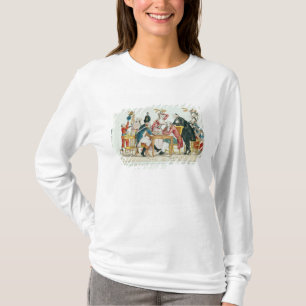 Karikatur spielenden Schachs Louis XVI T-Shirt