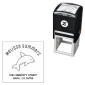 Karikatur springender Delfin Bogen Adresse Permastempel (Beispiel)