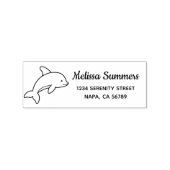 Karikatur springender Delfin Rücksendeadresse Gummistempel (Prägung)