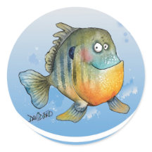 Karikatur-Sunfish-Aufkleber