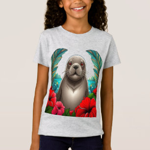 Karikatur-Tattoo-Kunst der hawaiianischen Mönchsro T-Shirt