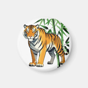 Karikatur-Tiger-Geschenk Tigerliebhaber Orange Sch Magnet