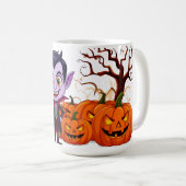 Karikatur-Vampir-Kind feiert Halloween 🎃 Kaffeetasse (VorderseiteRechts)