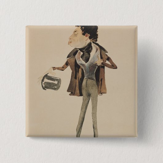 Karikatur von Alexander Dumas Pere Button (Vorderseite)