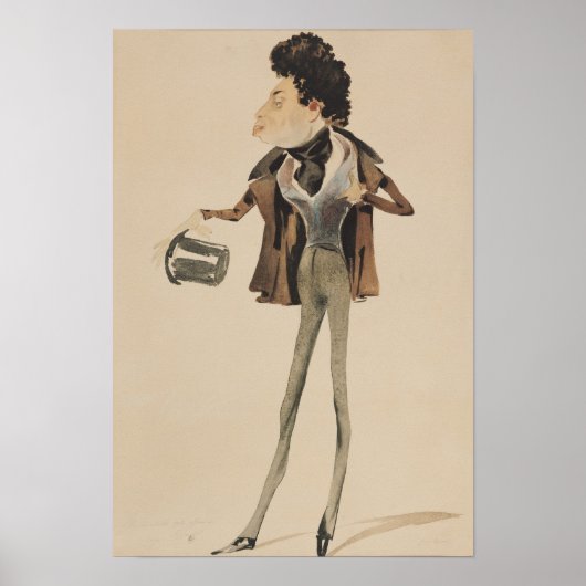 Karikatur von Alexander Dumas Pere Poster (Vorne)