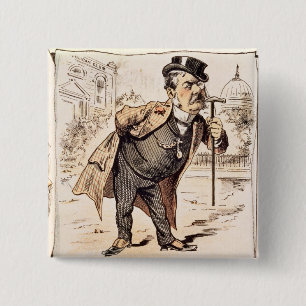 Karikatur von Chester Alan Arthur, c.1883 Button