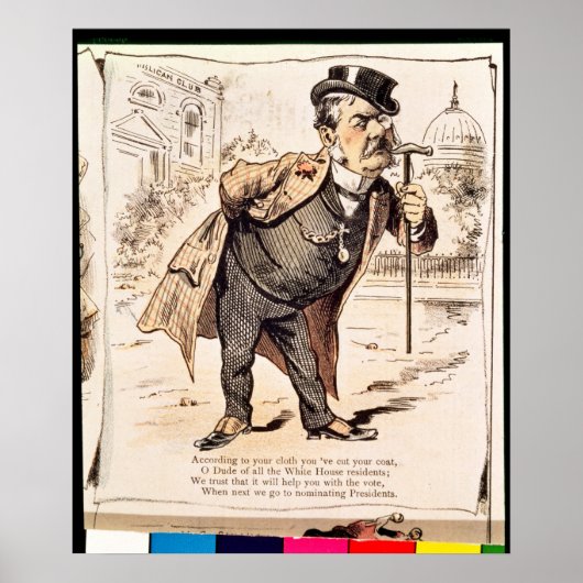 Karikatur von Chester Alan Arthur, c.1883 Poster (Vorne)