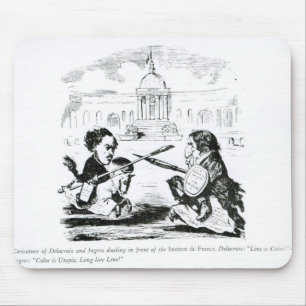 Karikatur von Delacroix und von Ingres Mousepad