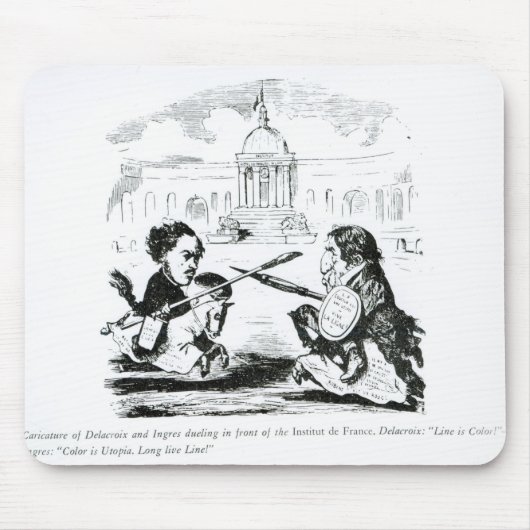 Karikatur von Delacroix und von Ingres Mousepad (Vorne)
