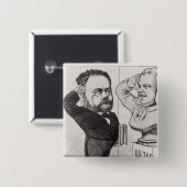 Karikatur von Emile Zola Button (Vorne & Hinten)