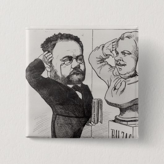 Karikatur von Emile Zola Button (Vorderseite)
