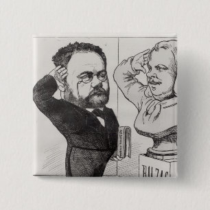 Karikatur von Emile Zola Button