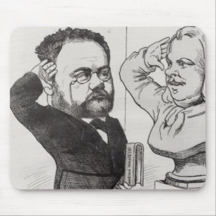 Karikatur von Emile Zola Mousepad