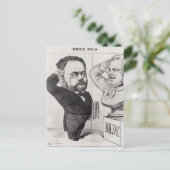 Karikatur von Emile Zola Postkarte (Stehend Vorderseite)