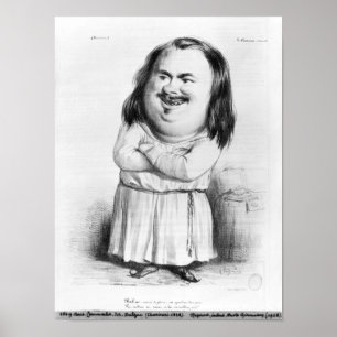 Karikatur von Honore de Balzac Poster