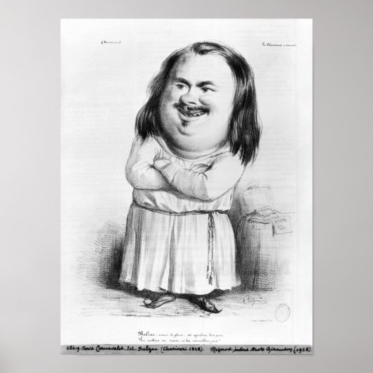 Karikatur von Honore de Balzac Poster (Vorne)