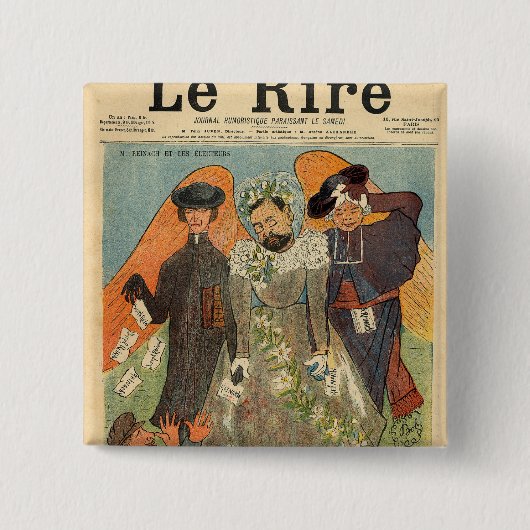 Karikatur von Joseph Reinach Button (Vorderseite)