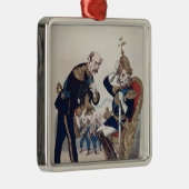 Karikatur von Kaiser Wilhelm von Preußen Silbernes Ornament (Rechts)