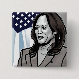 Karikatur von Kamala Harris Political Button