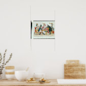 Karikatur von Louis XVI, der Schach spielt Poster (Küche)