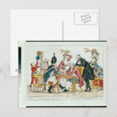 Karikatur von Louis XVI, der Schach spielt Postkarte (Vorne/Hinten)