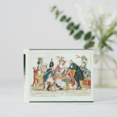 Karikatur von Louis XVI, der Schach spielt Postkarte (Stehend Vorderseite)