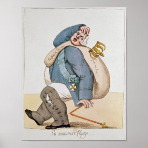 Karikatur von Louis XVIII 1815 Poster