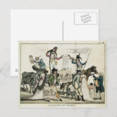 Karikatur von Quackärzten, die Impfstoffe anbieten Postkarte (Vorne/Hinten)