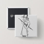 Karikatur von Soren Aabye Kierkegaard Button (Vorne & Hinten)