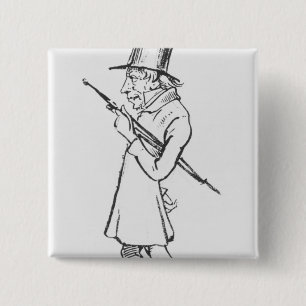 Karikatur von Soren Aabye Kierkegaard Button