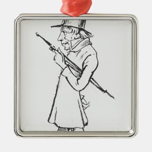 Karikatur von Soren Aabye Kierkegaard Ornament Aus Metall (Vorne)