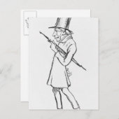 Karikatur von Soren Aabye Kierkegaard Postkarte (Vorne/Hinten)