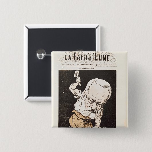 Karikatur von Victor Hugo Button (Vorne & Hinten)