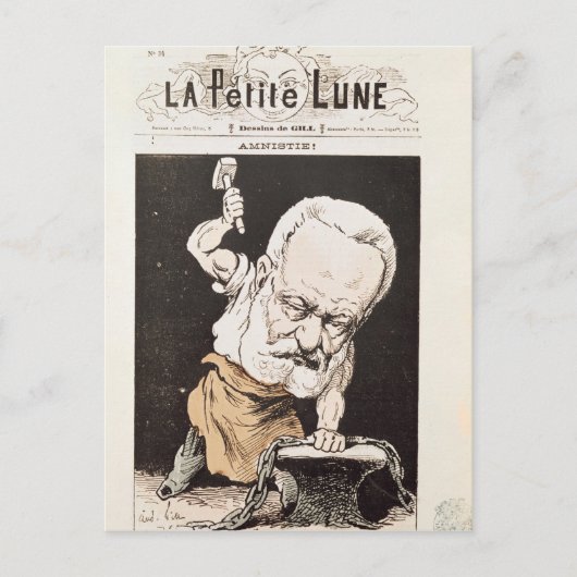 Karikatur von Victor Hugo Postkarte (Vorderseite)