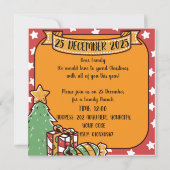 Karikatur von Weihnachtsgroßeltern Einladung (Rückseite)