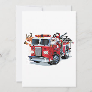 Karikatur-Weihnachts-Feuerwehrauto Feiertagskarte